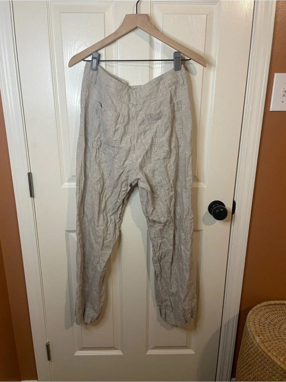 Quince 100% European Linen Patch Pocket Wide Leg Pants in Flax Size 6